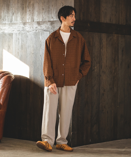 JOURNAL STANDARD(ジャーナルスタンダード)の「Swell UP ジャガードCPO シャツジャケット(シャツ/ブラウス・メンズ・ネイビー/ブラウン/ラベンダー・LARGE/MEDIUM)」の5枚目の写真