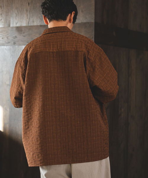 JOURNAL STANDARD(ジャーナルスタンダード)の「Swell UP ジャガードCPO シャツジャケット(シャツ/ブラウス・メンズ・ネイビー/ブラウン/ラベンダー・LARGE/MEDIUM)」の7枚目の写真