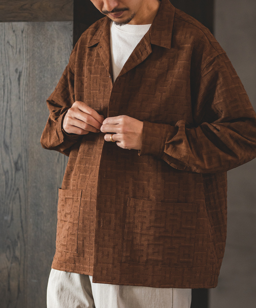 JOURNAL STANDARD(ジャーナルスタンダード)の「Swell UP ジャガードCPO シャツジャケット(シャツ/ブラウス・メンズ・ネイビー/ブラウン/ラベンダー・LARGE/MEDIUM)」の8枚目の写真