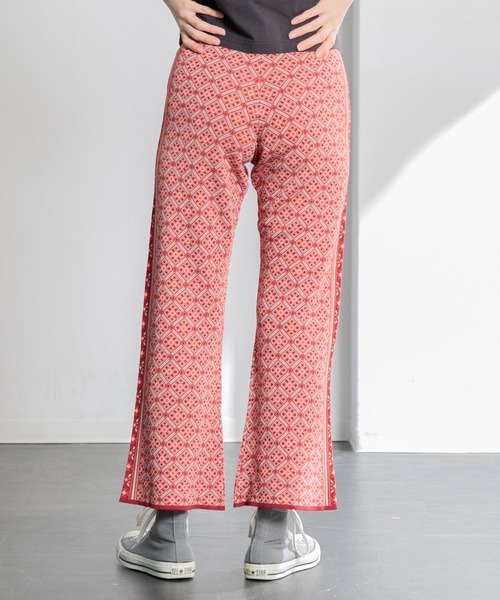 AMERICAN RAG CIE（アメリカンラグシー）の「キカガクニットジャガードパンツ（その他パンツ・レディース・レッド/ブラウン・FREE）」の9枚目の写真