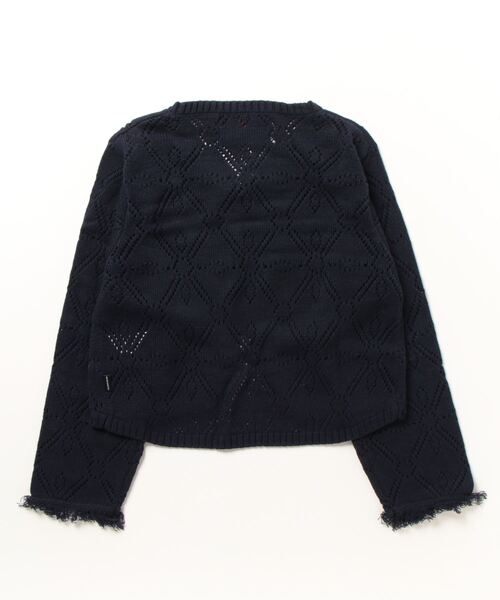 ROMANTIC CROWN（ロマンティッククラウン）の「A'GEM/9 × .kom『ROMANTIC CROWN/ロマンティッククラウン』PUNCHING RIBBON CARDIGAN/パンチングリボンカーディガン（カーディガン/ボレロ・レディース・アイボリー/ネイビー・M）」の3枚目の写真