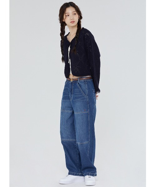 ROMANTIC CROWN（ロマンティッククラウン）の「A'GEM/9 × .kom『ROMANTIC CROWN/ロマンティッククラウン』PUNCHING RIBBON CARDIGAN/パンチングリボンカーディガン（カーディガン/ボレロ・レディース・アイボリー/ネイビー・M）」の8枚目の写真