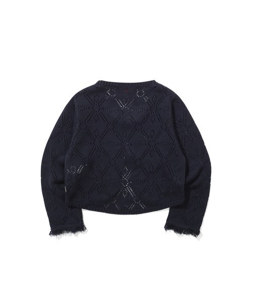 ROMANTIC CROWN（ロマンティッククラウン）の「A'GEM/9 × .kom『ROMANTIC CROWN/ロマンティッククラウン』PUNCHING RIBBON CARDIGAN/パンチングリボンカーディガン（カーディガン/ボレロ・レディース・アイボリー/ネイビー・M）」の13枚目の写真