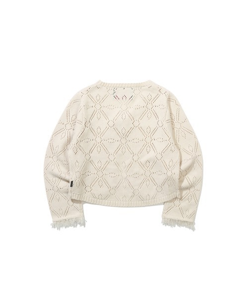 ROMANTIC CROWN（ロマンティッククラウン）の「A'GEM/9 × .kom『ROMANTIC CROWN/ロマンティッククラウン』PUNCHING RIBBON CARDIGAN/パンチングリボンカーディガン（カーディガン/ボレロ・レディース・アイボリー/ネイビー・M）」の11枚目の写真