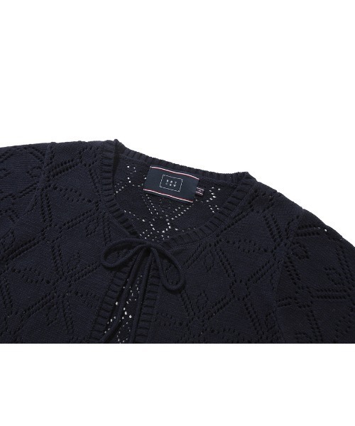 ROMANTIC CROWN（ロマンティッククラウン）の「A'GEM/9 × .kom『ROMANTIC CROWN/ロマンティッククラウン』PUNCHING RIBBON CARDIGAN/パンチングリボンカーディガン（カーディガン/ボレロ・レディース・アイボリー/ネイビー・M）」の14枚目の写真