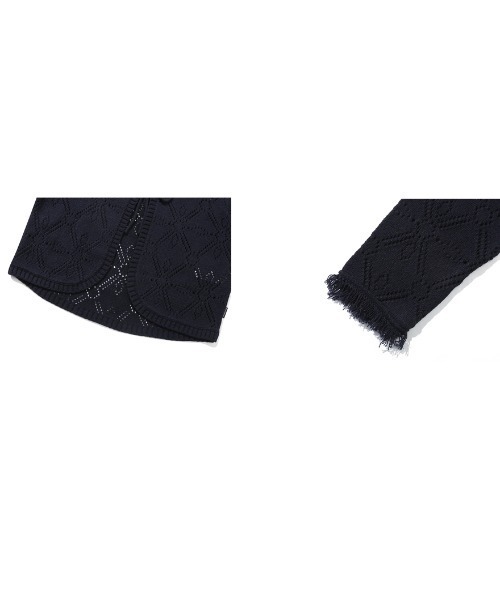 ROMANTIC CROWN（ロマンティッククラウン）の「A'GEM/9 × .kom『ROMANTIC CROWN/ロマンティッククラウン』PUNCHING RIBBON CARDIGAN/パンチングリボンカーディガン（カーディガン/ボレロ・レディース・アイボリー/ネイビー・M）」の15枚目の写真