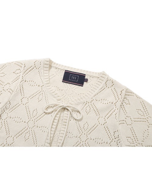 ROMANTIC CROWN（ロマンティッククラウン）の「A'GEM/9 × .kom『ROMANTIC CROWN/ロマンティッククラウン』PUNCHING RIBBON CARDIGAN/パンチングリボンカーディガン（カーディガン/ボレロ・レディース・アイボリー/ネイビー・M）」の16枚目の写真
