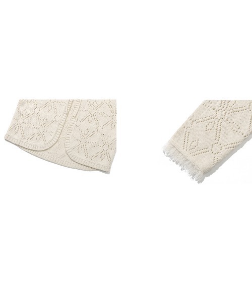 ROMANTIC CROWN（ロマンティッククラウン）の「A'GEM/9 × .kom『ROMANTIC CROWN/ロマンティッククラウン』PUNCHING RIBBON CARDIGAN/パンチングリボンカーディガン（カーディガン/ボレロ・レディース・アイボリー/ネイビー・M）」の17枚目の写真