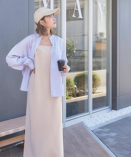 titivate（ティティベイト）の「ストレートシルエットキャミソールワンピース（ワンピース・レディース・ベージュ系その他/ライトグリーン/ブラック・L/M/S）」の13枚目の写真