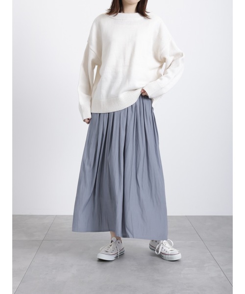 Samansa Mos2 blue（サマンサモスモスブルー）の「ギャザースカート（スカート・レディース・ベージュ/ブルー/チャコール・ﾌﾘ-）」の4枚目の写真