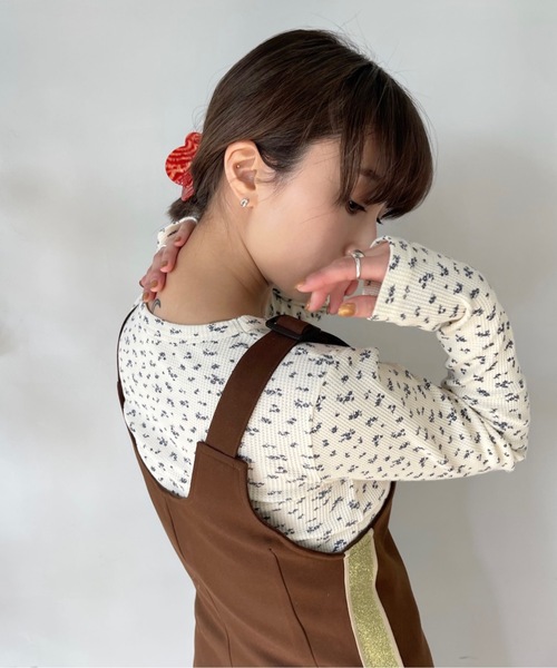 SANSeLF(サンセルフ)の「フラワーパターンサーマルトップス【SANSeLF】 sanw23s018(Tシャツ/カットソー・レディース・ブルー/ピンク・FREE)」の7枚目の写真