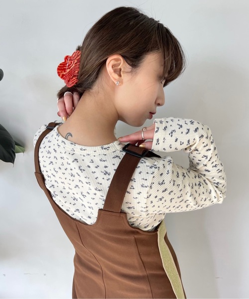 SANSeLF(サンセルフ)の「フラワーパターンサーマルトップス【SANSeLF】 sanw23s018(Tシャツ/カットソー・レディース・ブルー/ピンク・FREE)」の22枚目の写真