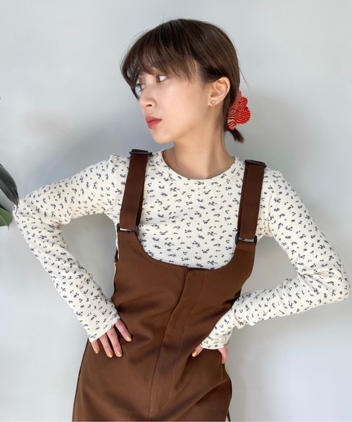 SANSeLF(サンセルフ)の「フラワーパターンサーマルトップス【SANSeLF】 sanw23s018(Tシャツ/カットソー・レディース・ブルー/ピンク・FREE)」の11枚目の写真