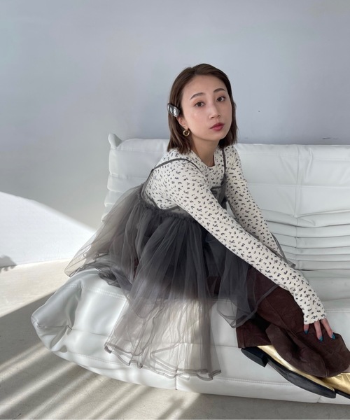 SANSeLF(サンセルフ)の「フラワーパターンサーマルトップス【SANSeLF】 sanw23s018(Tシャツ/カットソー・レディース・ブルー/ピンク・FREE)」の8枚目の写真