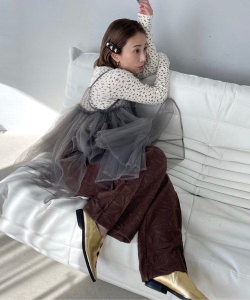 SANSeLF(サンセルフ)の「フラワーパターンサーマルトップス【SANSeLF】 sanw23s018(Tシャツ/カットソー・レディース・ブルー/ピンク・FREE)」の12枚目の写真