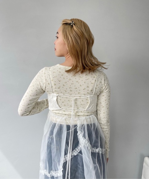 SANSeLF(サンセルフ)の「フラワーパターンサーマルトップス【SANSeLF】 sanw23s018(Tシャツ/カットソー・レディース・ブルー/ピンク・FREE)」の9枚目の写真