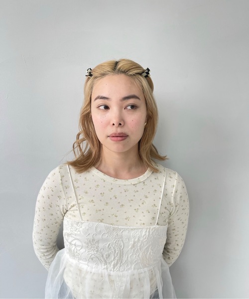 SANSeLF(サンセルフ)の「フラワーパターンサーマルトップス【SANSeLF】 sanw23s018(Tシャツ/カットソー・レディース・ブルー/ピンク・FREE)」の13枚目の写真