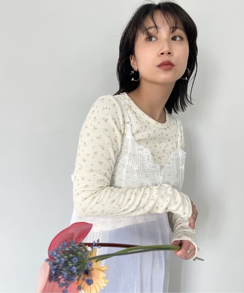 SANSeLF(サンセルフ)の「フラワーパターンサーマルトップス【SANSeLF】 sanw23s018(Tシャツ/カットソー・レディース・ブルー/ピンク・FREE)」の20枚目の写真