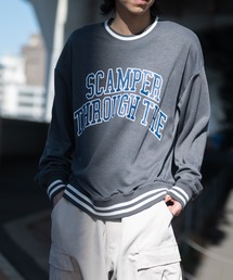 【40I】ダンボールニット ルーズシルエット プリントスウェット