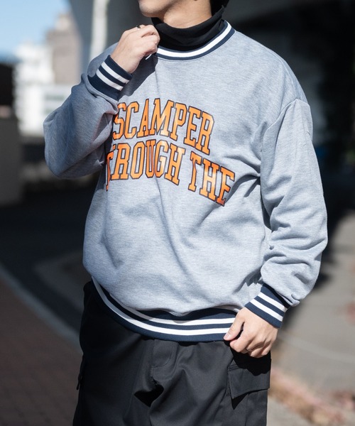 JOHN'S CLOSET（ジョンズクローゼット）の「【40I】ダンボールニット ルーズシルエット プリントスウェット（スウェット・メンズ・ベージュ系その他/グリーン系その他/グリーン/ブラック/グレー/チャコールグレー/ベージュ/ネイビー・MEDIUM/LARGE/X-LARGE）」の13枚目の写真