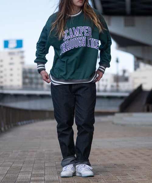 JOHN'S CLOSET（ジョンズクローゼット）の「【40I】ダンボールニット ルーズシルエット プリントスウェット（スウェット・メンズ・ベージュ系その他/グリーン系その他/グリーン/ブラック/グレー/チャコールグレー/ベージュ/ネイビー・MEDIUM/LARGE/X-LARGE）」の22枚目の写真