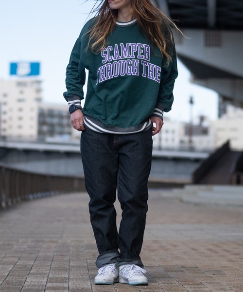 JOHN'S CLOSET（ジョンズクローゼット）の「【40I】ダンボールニット ルーズシルエット プリントスウェット（スウェット・メンズ・ベージュ系その他/グリーン系その他/グリーン/ブラック/グレー/チャコールグレー/ベージュ/ネイビー・MEDIUM/LARGE/X-LARGE）」の19枚目の写真