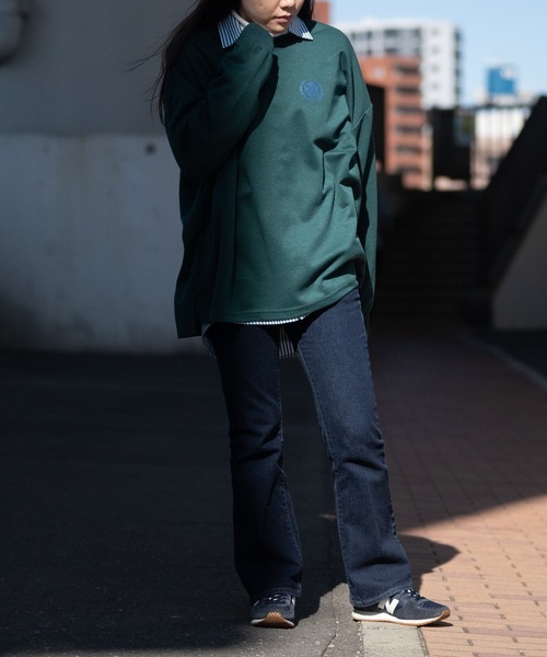 JOHN'S CLOSET（ジョンズクローゼット）の「【40I】ダンボールニット ルーズシルエット プリントスウェット（スウェット・メンズ・ベージュ系その他/グリーン系その他/グリーン/ブラック/グレー/チャコールグレー/ベージュ/ネイビー・MEDIUM/LARGE/X-LARGE）」の10枚目の写真