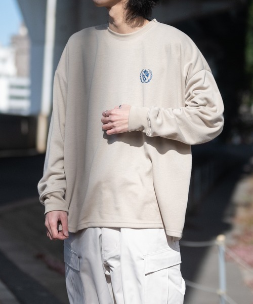 JOHN'S CLOSET（ジョンズクローゼット）の「【40I】ダンボールニット ルーズシルエット プリントスウェット（スウェット・メンズ・ベージュ系その他/グリーン系その他/グリーン/ブラック/グレー/チャコールグレー/ベージュ/ネイビー・MEDIUM/LARGE/X-LARGE）」の9枚目の写真