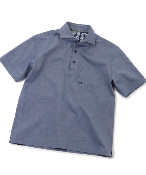 MEN'S BIGI（メンズビギ）の「【DENHAM/デンハム】シルケットサーフニットポロシャツ（ポロシャツ・メンズ・ブルー/ホワイト/ネイビー・01/02/03）」の3枚目の写真