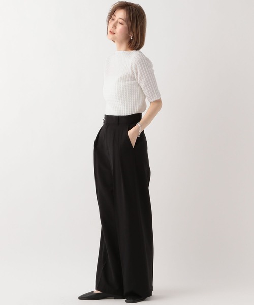 A part by(アパートバイ)の「リンクスプリーツニットプルオーバー(Tシャツ/カットソー・レディース・オフホワイト/ブラック/ライトグレー・FREE)」の7枚目の写真