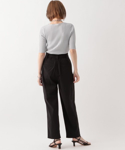 A part by(アパートバイ)の「リンクスプリーツニットプルオーバー(Tシャツ/カットソー・レディース・オフホワイト/ブラック/ライトグレー・FREE)」の4枚目の写真