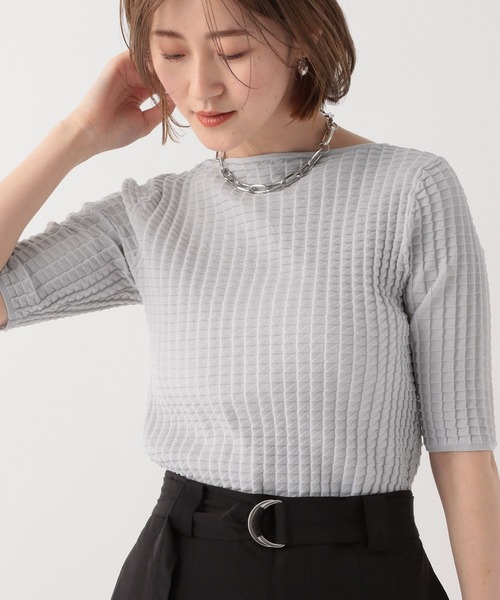 A part by(アパートバイ)の「リンクスプリーツニットプルオーバー(Tシャツ/カットソー・レディース・オフホワイト/ブラック/ライトグレー・FREE)」の16枚目の写真