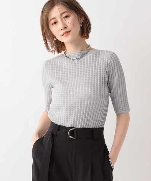 A part by(アパートバイ)の「リンクスプリーツニットプルオーバー(Tシャツ/カットソー・レディース・オフホワイト/ブラック/ライトグレー・FREE)」の8枚目の写真