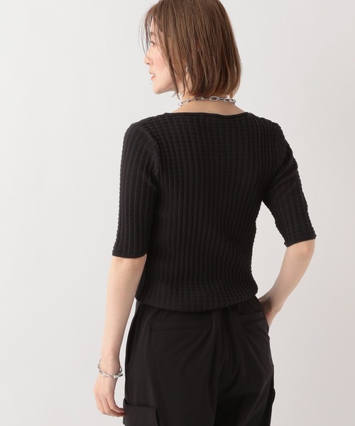 A part by(アパートバイ)の「リンクスプリーツニットプルオーバー(Tシャツ/カットソー・レディース・オフホワイト/ブラック/ライトグレー・FREE)」の5枚目の写真