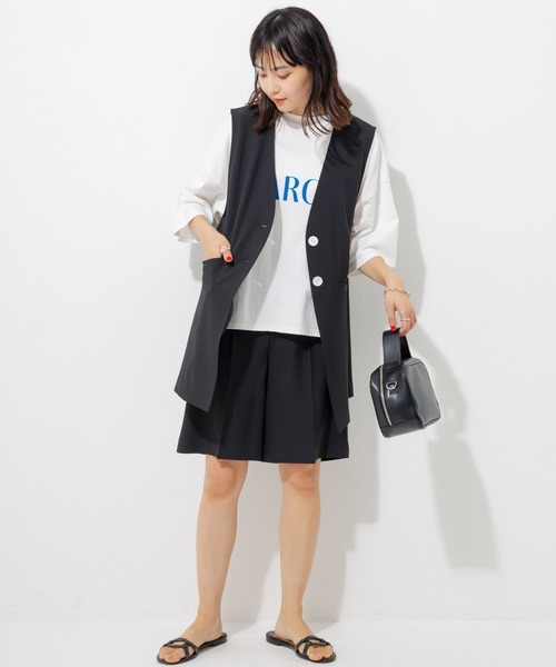 LAVEANGE（ラビアンジェ）の「センタープレスショートパンツ（その他パンツ・レディース・ブラック/モカ/チャコールグレー・M/4L/3L/LL）」の8枚目の写真