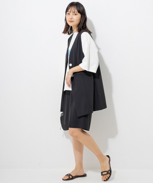 LAVEANGE（ラビアンジェ）の「センタープレスショートパンツ（その他パンツ・レディース・ブラック/モカ/チャコールグレー・M/4L/3L/LL）」の10枚目の写真