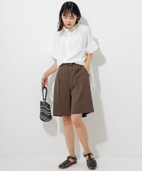 LAVEANGE（ラビアンジェ）の「センタープレスショートパンツ（その他パンツ・レディース・ブラック/モカ/チャコールグレー・M/4L/3L/LL）」の17枚目の写真