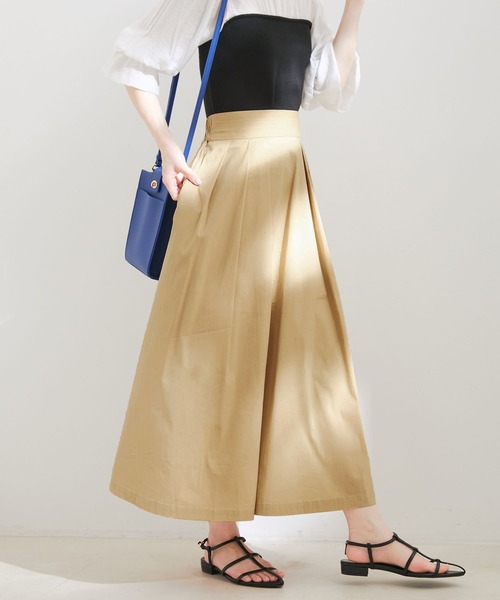 【洗える】ボリュームタックフレアスカート