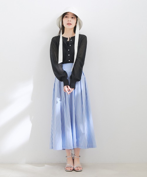 【洗える】ボリュームタックフレアスカート