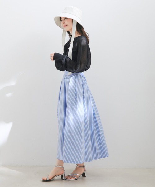 【洗える】ボリュームタックフレアスカート