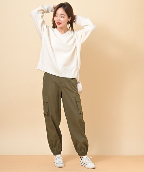 rps（アールピーエス）の「ツイルカーゴジョガーパンツ（その他パンツ・レディース・カーキ/アイボリー/ブラック/カーキブラウン/ピンク・フリー）」の19枚目の写真