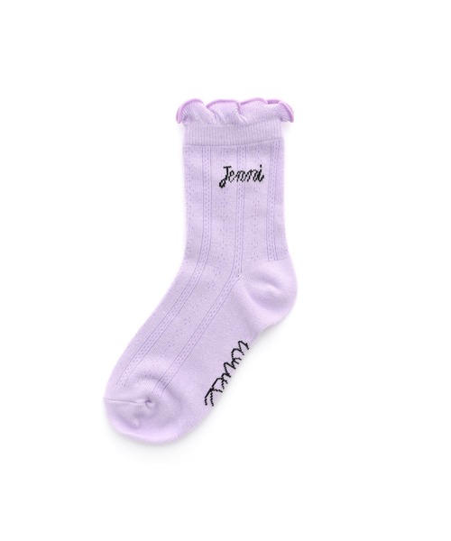 JENNI(ジェニィ)の「メロー透かし柄クルーソックス(ソックス/靴下・キッズ・オフホワイト/ミント/ラベンダー・19-21cm/22-24cm)」の3枚目の写真