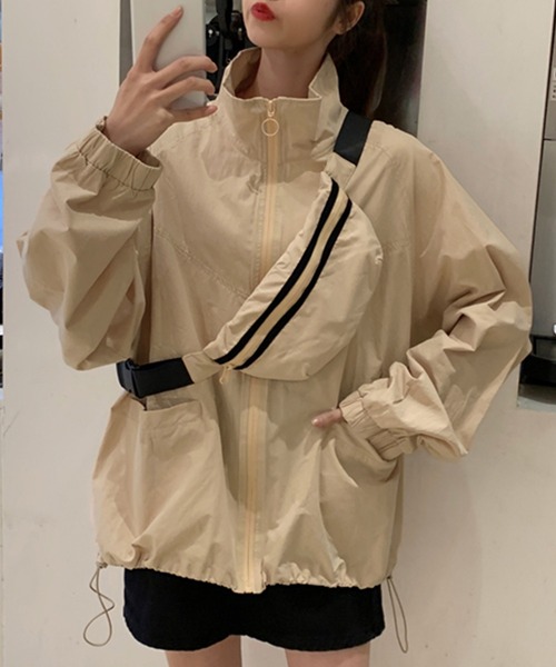 DAY CLOSET（デイ クローゼット）の「レディース ハイネックライトジャケット（ブルゾン・レディース・ホワイト/ベージュ・M/XL/L）」の7枚目の写真