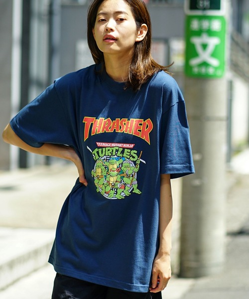 2015年モデル/THRASHERスラッシャー/SKATE & DESTROYデッキ固定タイプ バックパック/大容量リュック/デイパック/黒ブラック/スケートボード