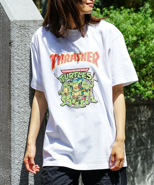 レザー 異素材ミックス Tシャツ 半袖 モード ストリート nr9249 直営店限定モデル】NINJA TURTLES 8 S/S T-SHIRTS/スラッシャー