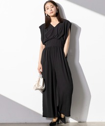 troisieme chaco パンツドレス　結婚式 troisiemechaco/トロワズィエムチャコ】パール付ブラウス