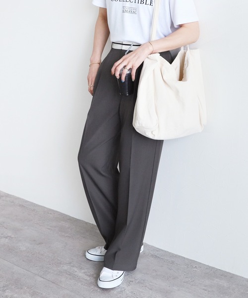 reca(レカ)の「マーベルトタックパンツ(その他パンツ・レディース・チャコール/サンドベージュ・S/M)」の6枚目の写真