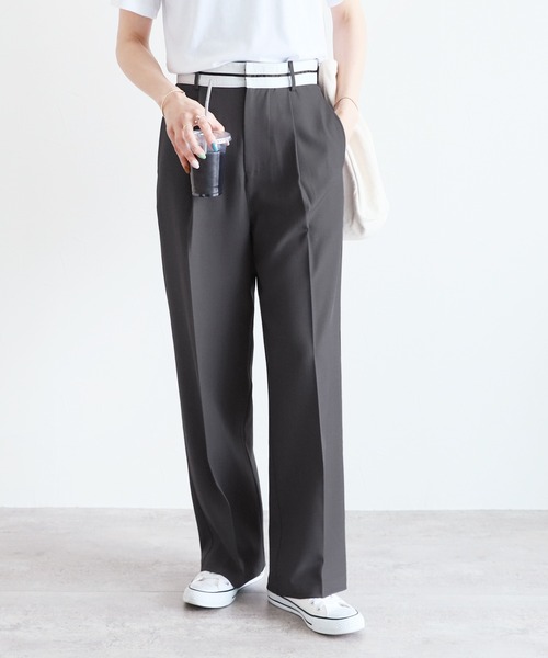 reca(レカ)の「マーベルトタックパンツ(その他パンツ・レディース・チャコール/サンドベージュ・S/M)」の7枚目の写真