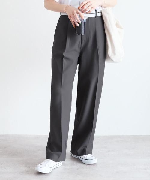reca(レカ)の「マーベルトタックパンツ(その他パンツ・レディース・チャコール/サンドベージュ・S/M)」の4枚目の写真