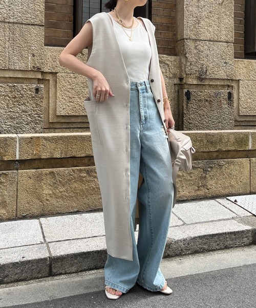 DouDou（ドゥドゥ）の「【WEB限定】2WAYジレジャンスカ（ジャンパースカート・レディース・キャメル/ブラック/ベージュ・FREE）」の2枚目の写真